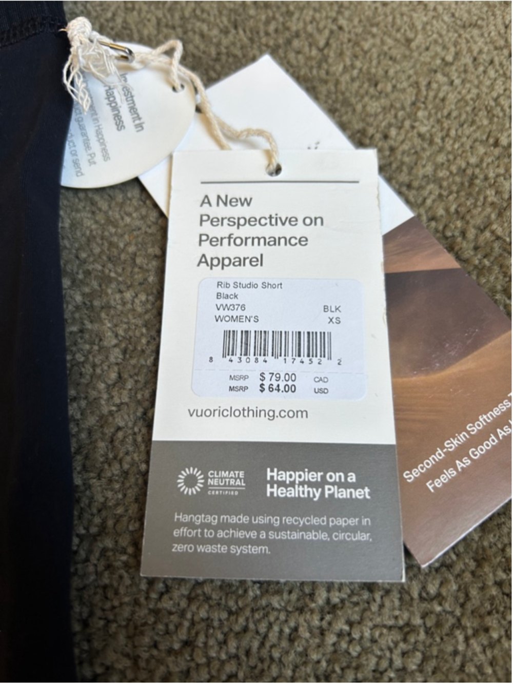 Women's Vuori Rib Studio Short in Black, Size XS - Picture 6 of 10